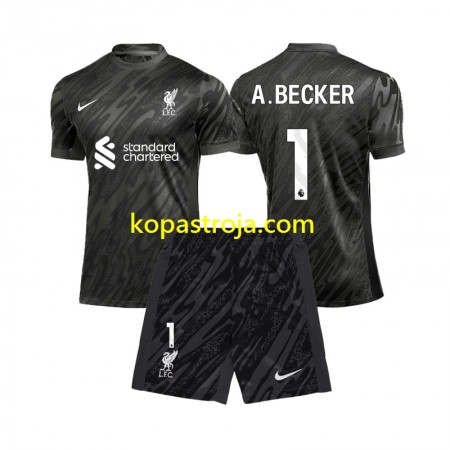 Billiga Fotbollströjor Liverpool Alisson Becker 1 Målvakt Barn Hemma tröja 2024/25 Kortärmad